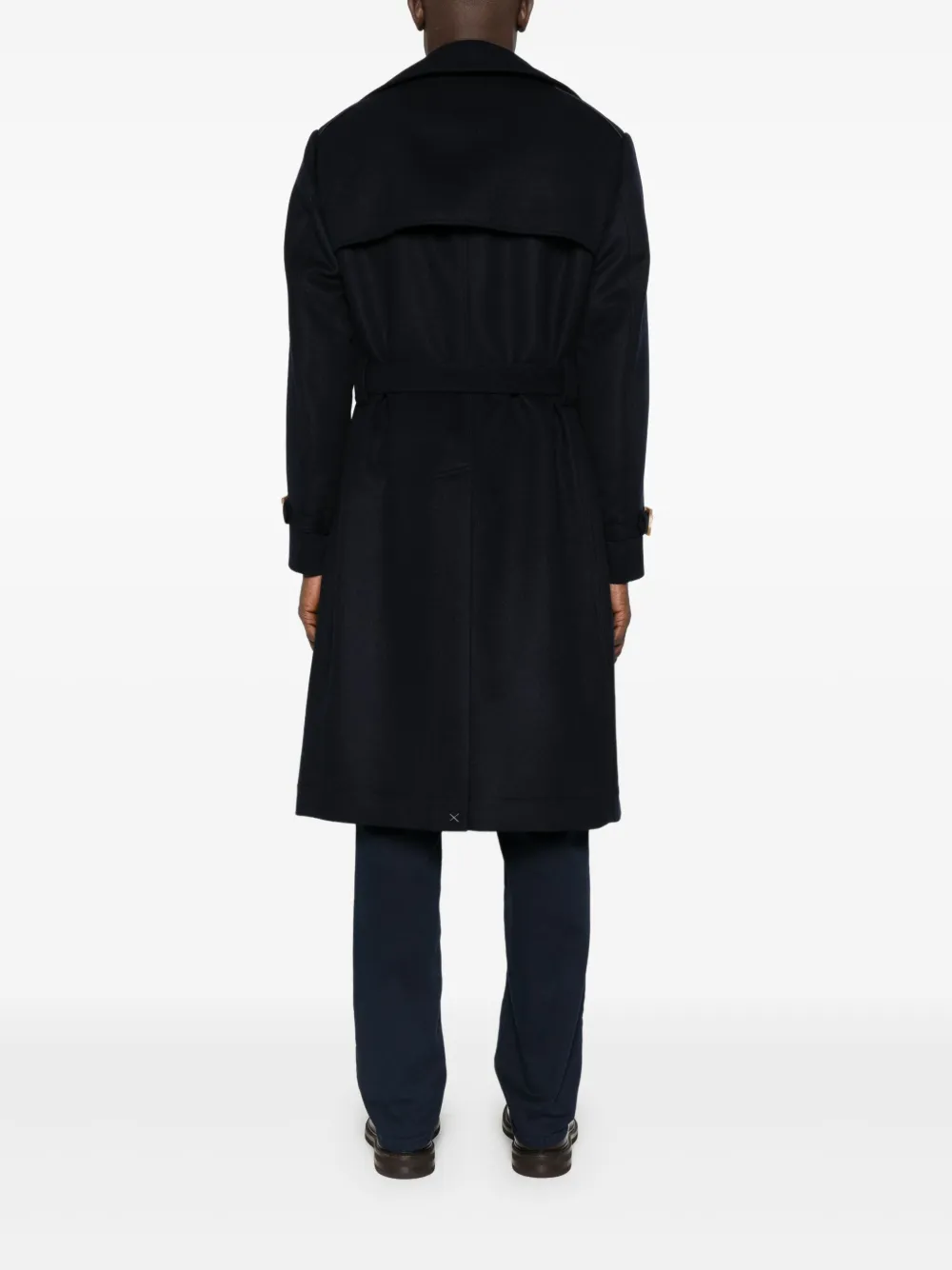 Brunello Cucinelli Double-breasted Belted Coat In Black