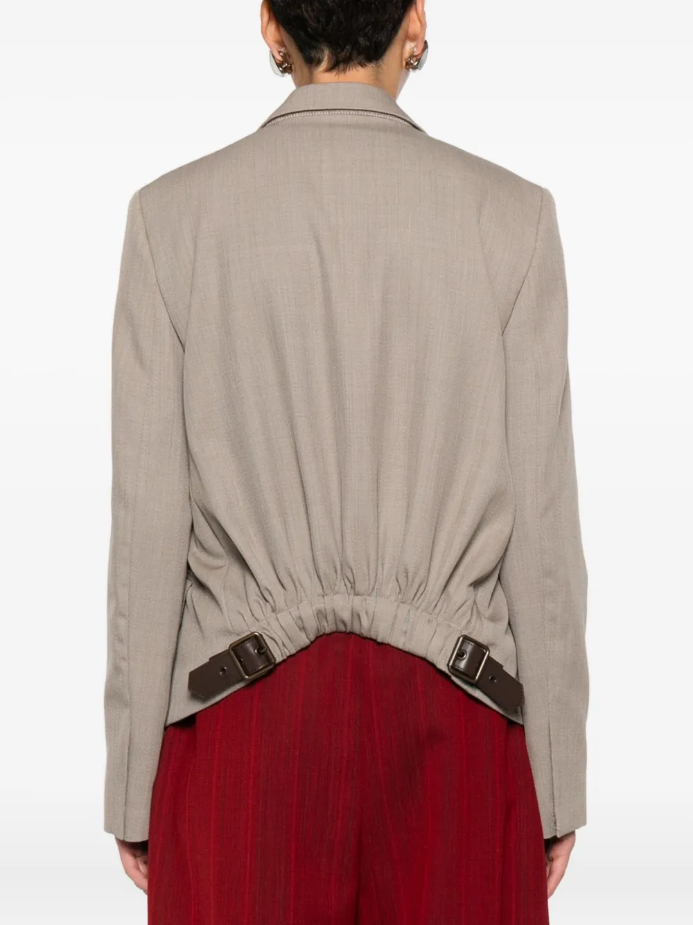 Loewe Single-breasted Wool Blazer In Gray