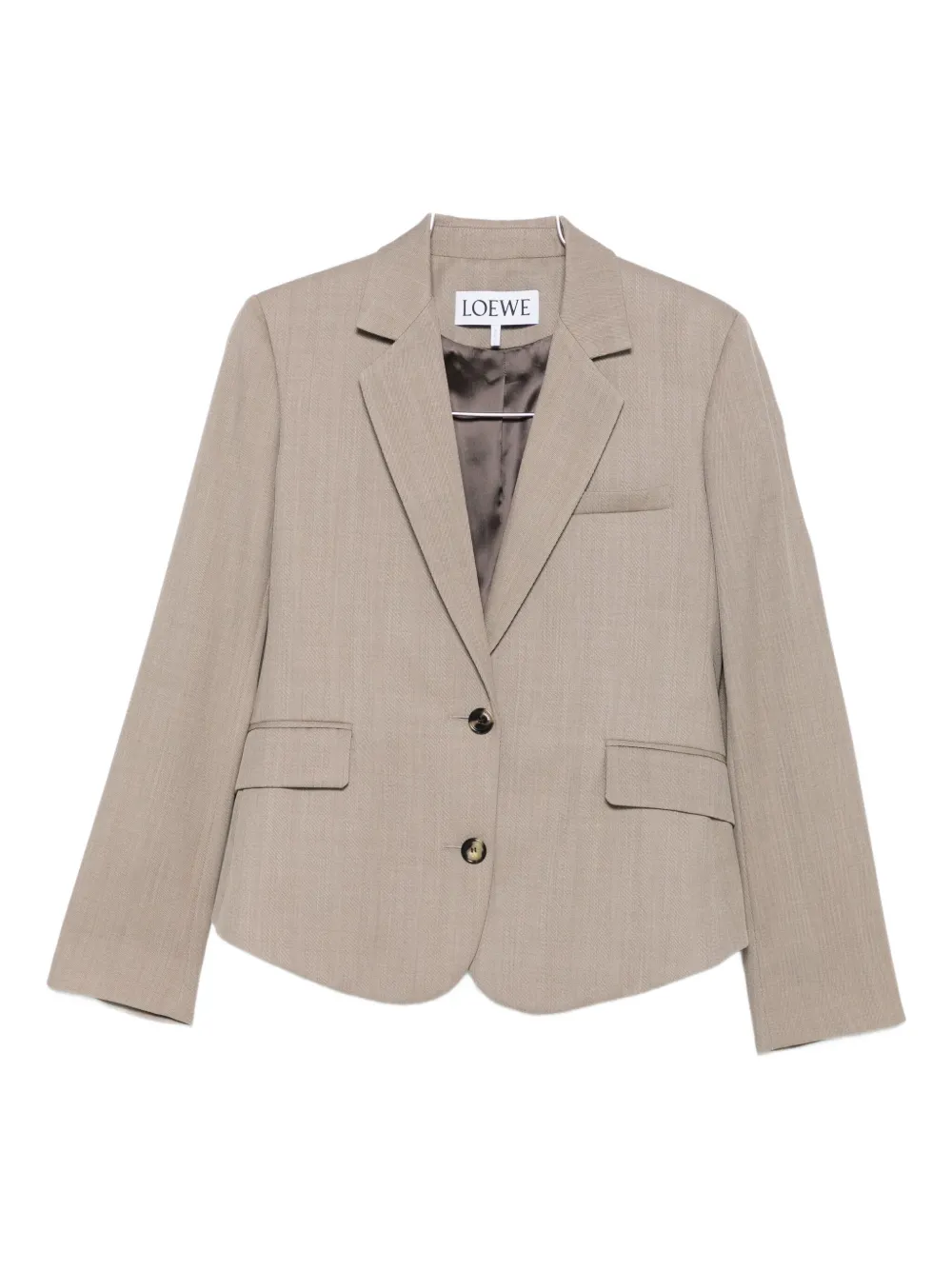 Loewe Single-breasted Wool Blazer In Gray