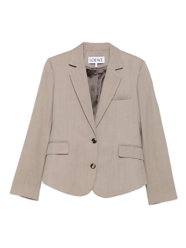 Loewe Single-breasted Wool Blazer in Grey