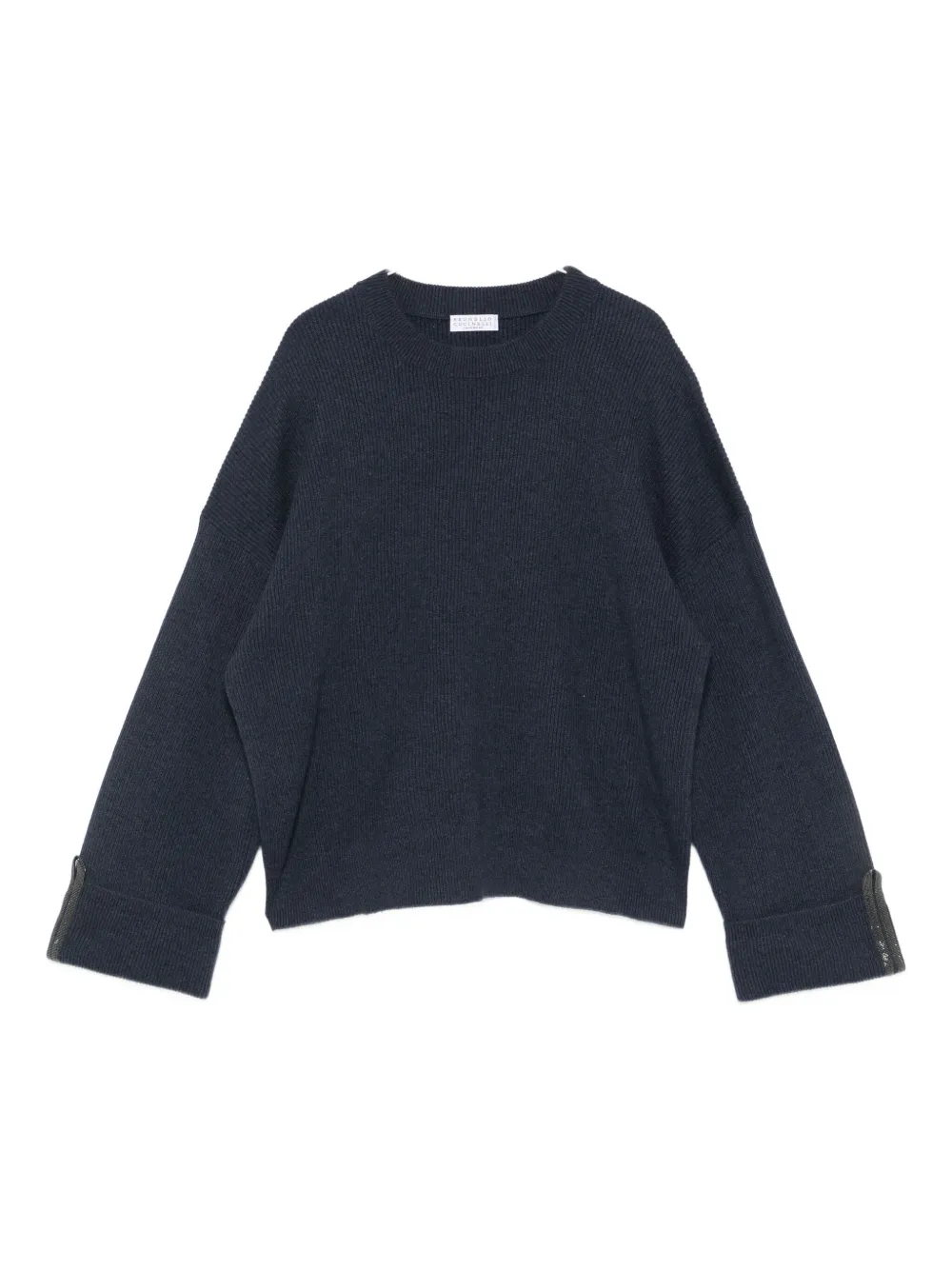 Brunello Cucinelli Cuff-detail Sweater In Blue