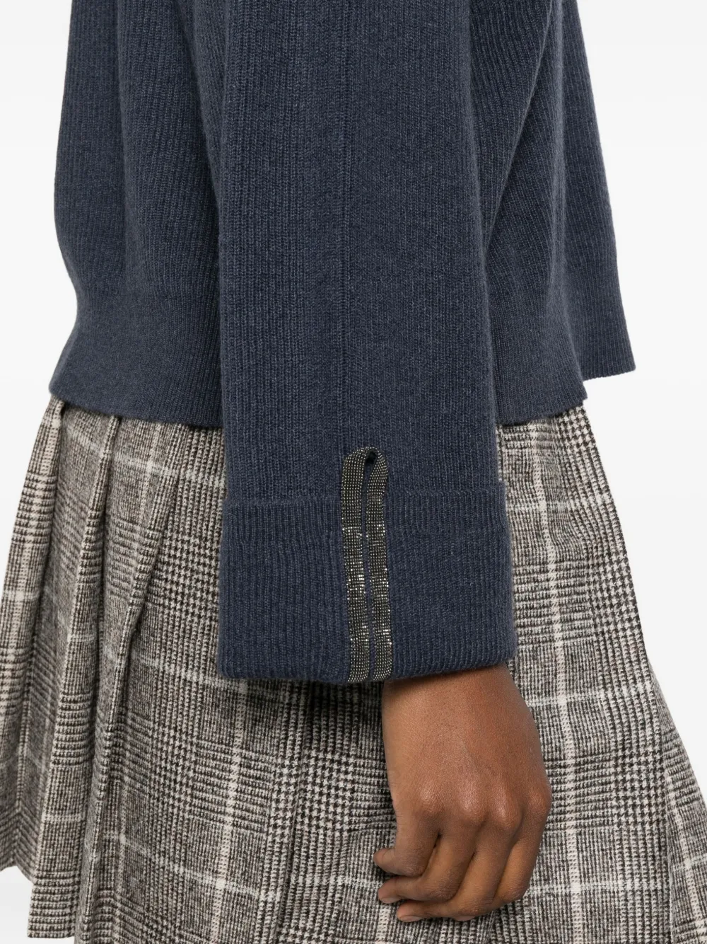 Brunello Cucinelli Trui met manchetten Blauw