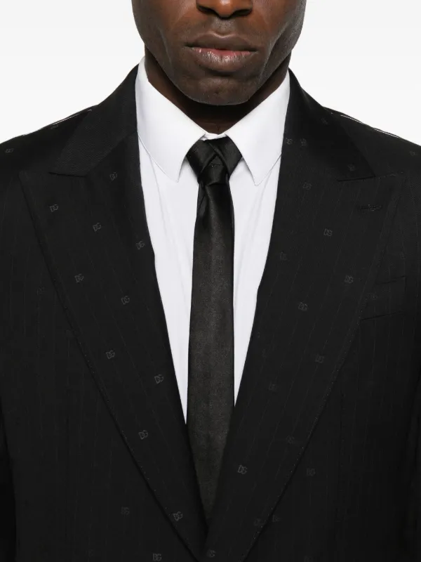 Dolce & Gabbana ストライプ モノグラム スーツ | ブラック