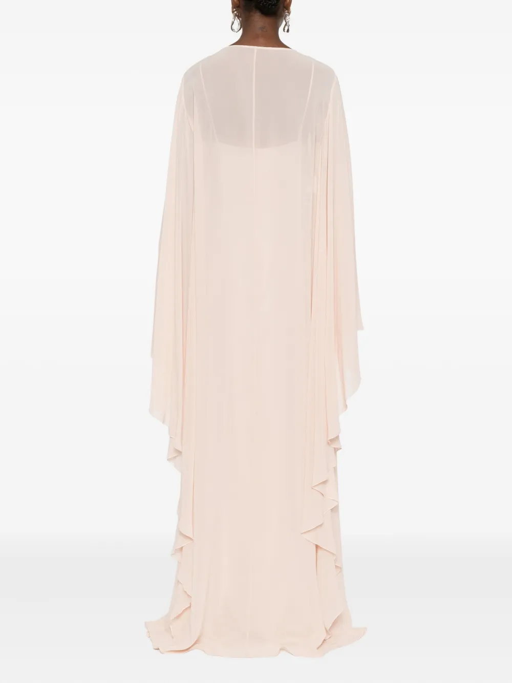 Alberta Ferretti Ruffled-sleeve Dress In Pink