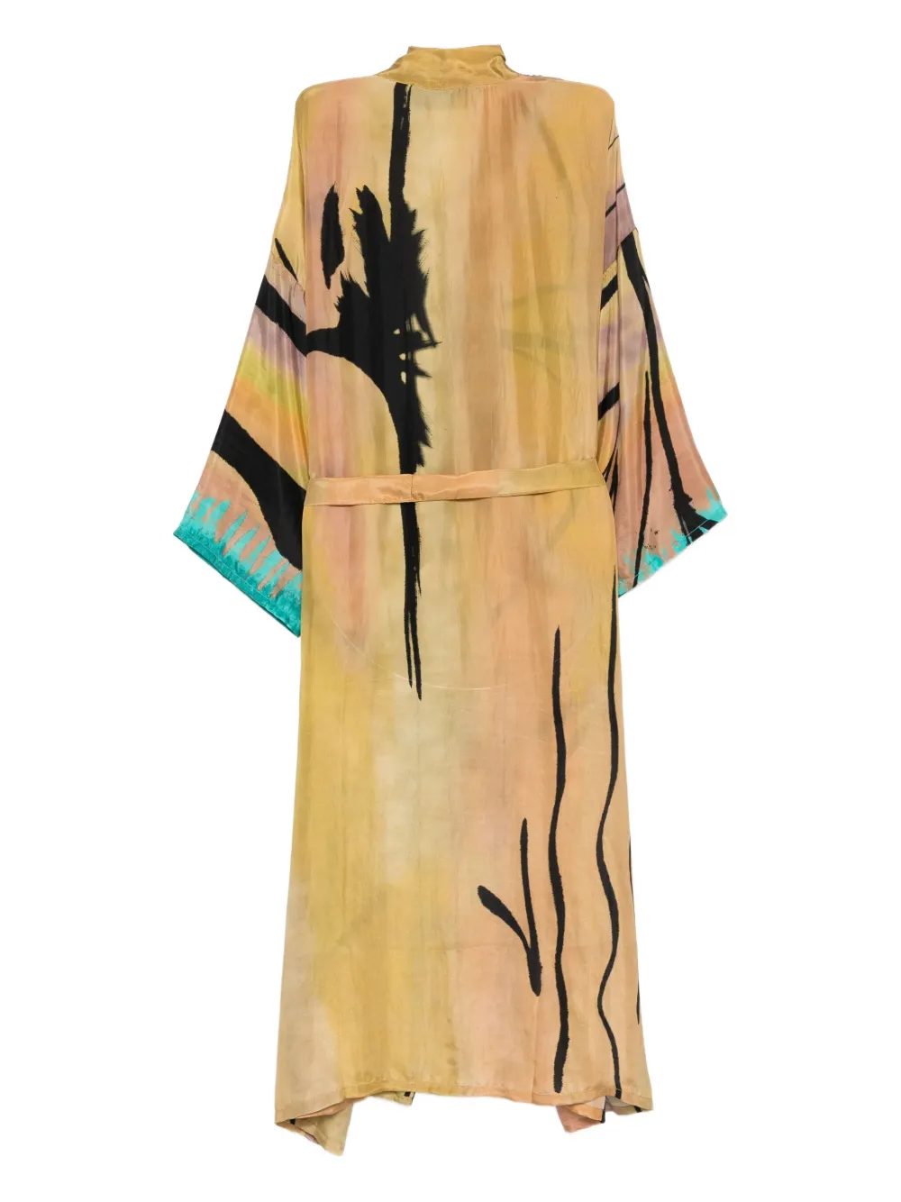 Mes Demoiselles abstract-print silk coat | Single Breasted Coats | Image 2