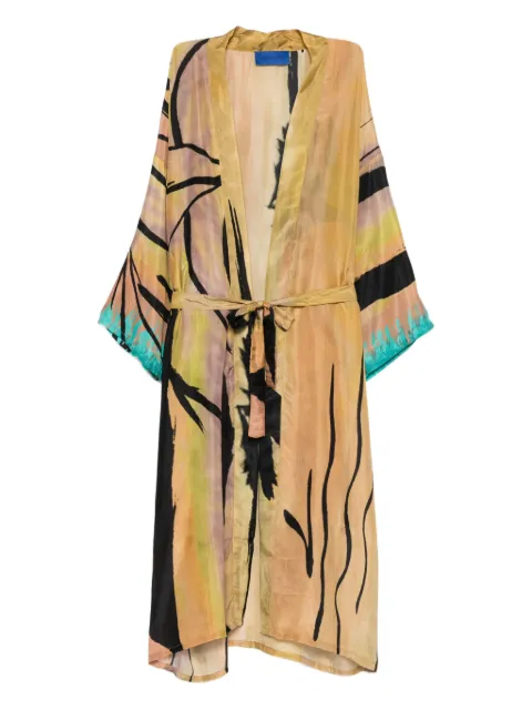 Mes Demoiselles abstract-print silk coat