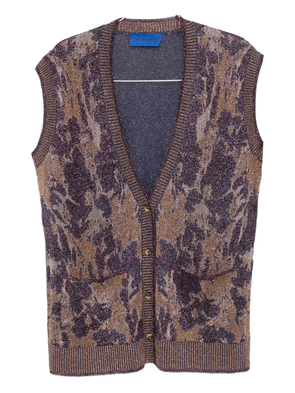 Mes Demoiselles Floral-pattern Sleeveless Cardigan In Multi