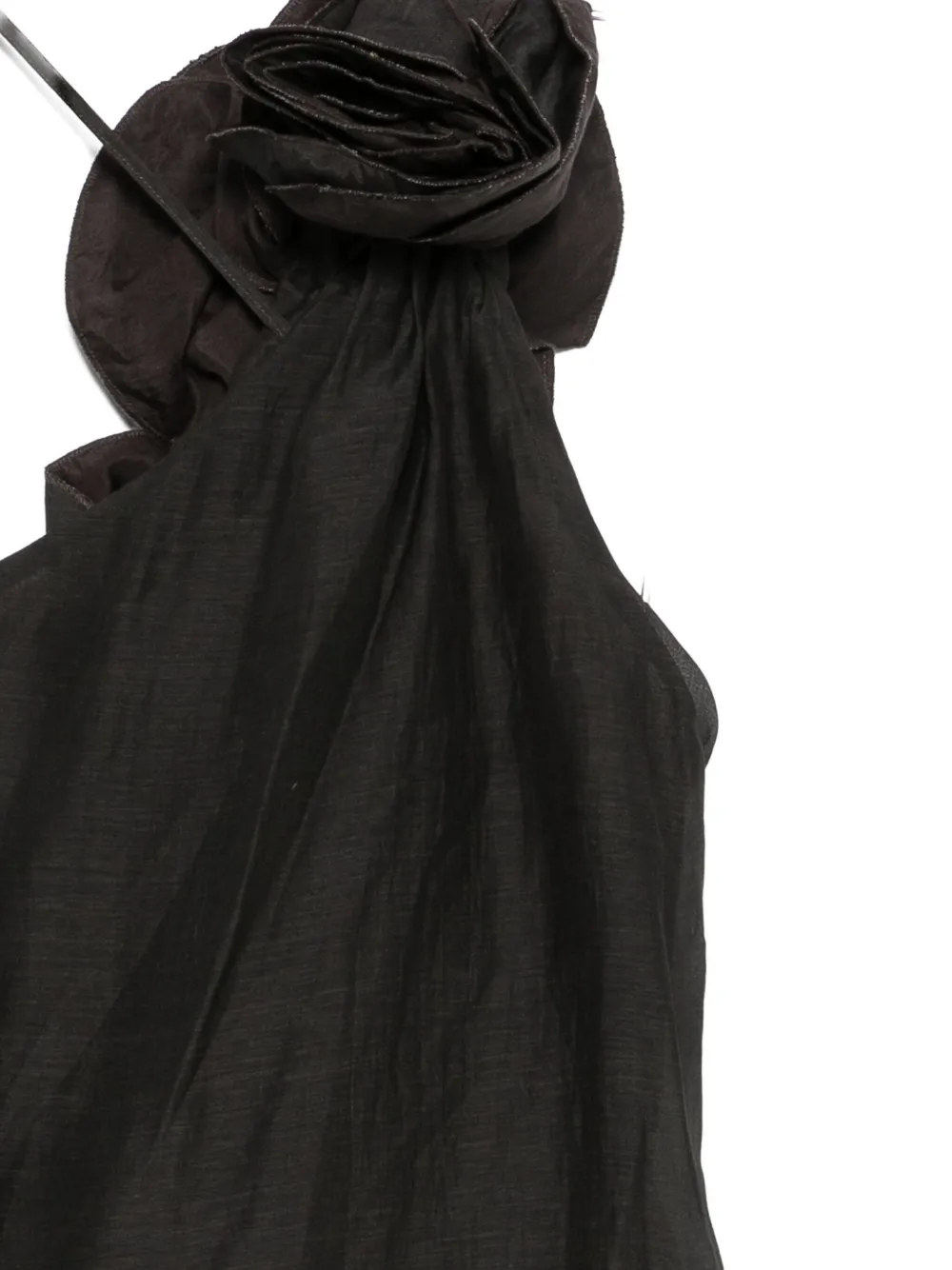 Mes Demoiselles Rose-embellished One-shoulder Top In Black