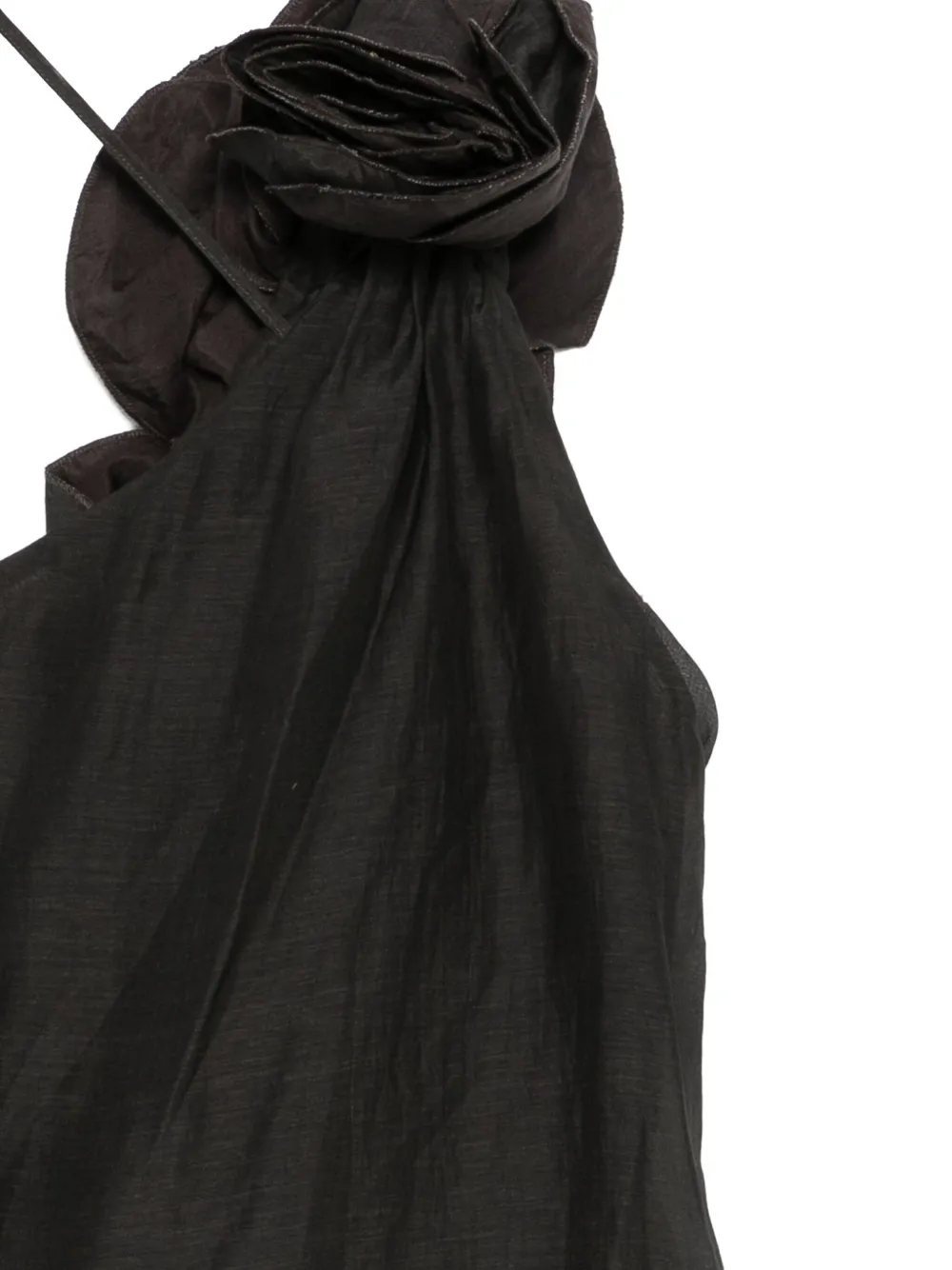 Mes Demoiselles Asymmetrische top verfraaid met rozen Zwart