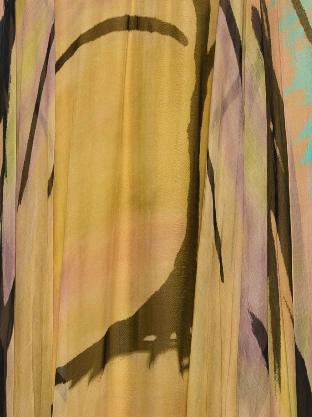 Mes Demoiselles Abstract-print Pleated Skirt In Yellow