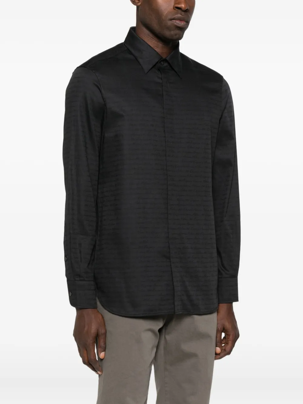 Emporio Armani Katoenen overhemd Zwart