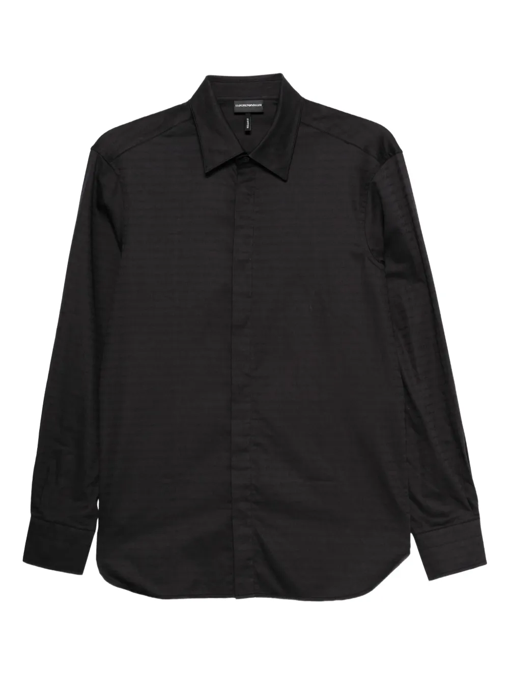 Emporio Armani cotton long-sleeve shirt | Black | Image 1