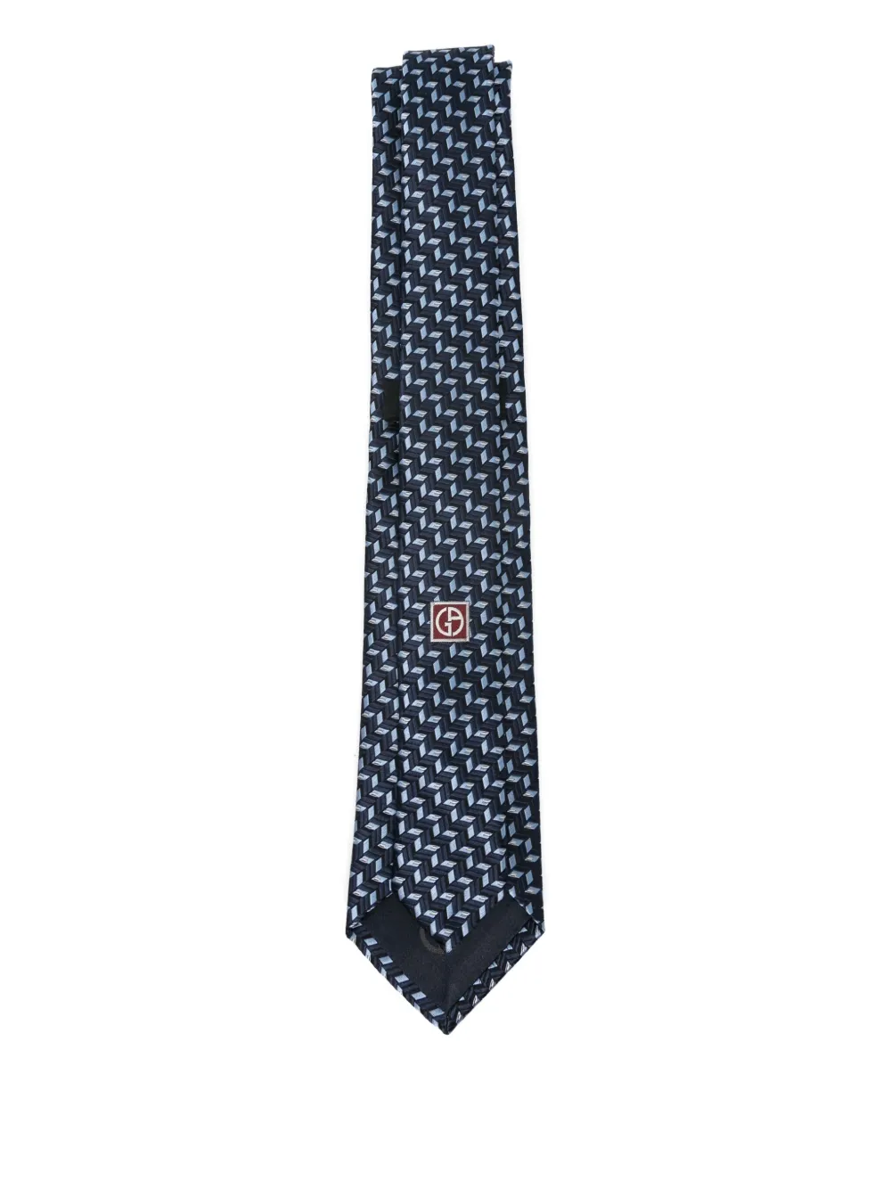 Giorgio Armani Stropdas met geometrisch patroon - Blauw