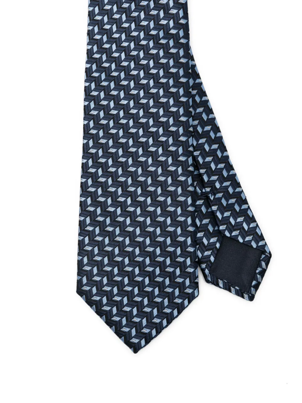 Giorgio Armani Geometric-pattern Tie In Blue