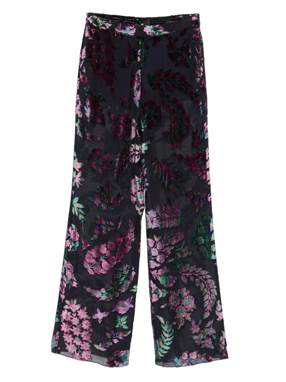 ETRO floral-print velvet pants | Black | Image 1