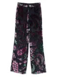 ETRO floral-print velvet pants - Black