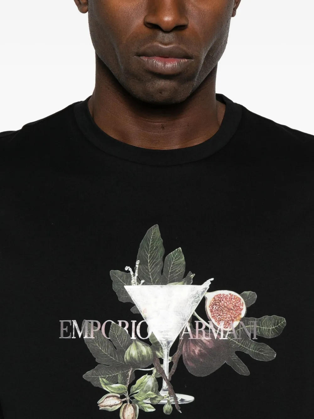 Emporio Armani Graphic-print T-shirt In Black