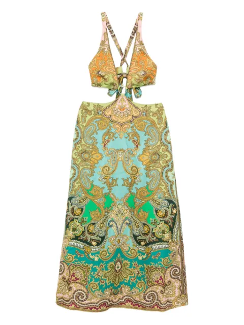 ALEMAIS paisley-print cut-out dress