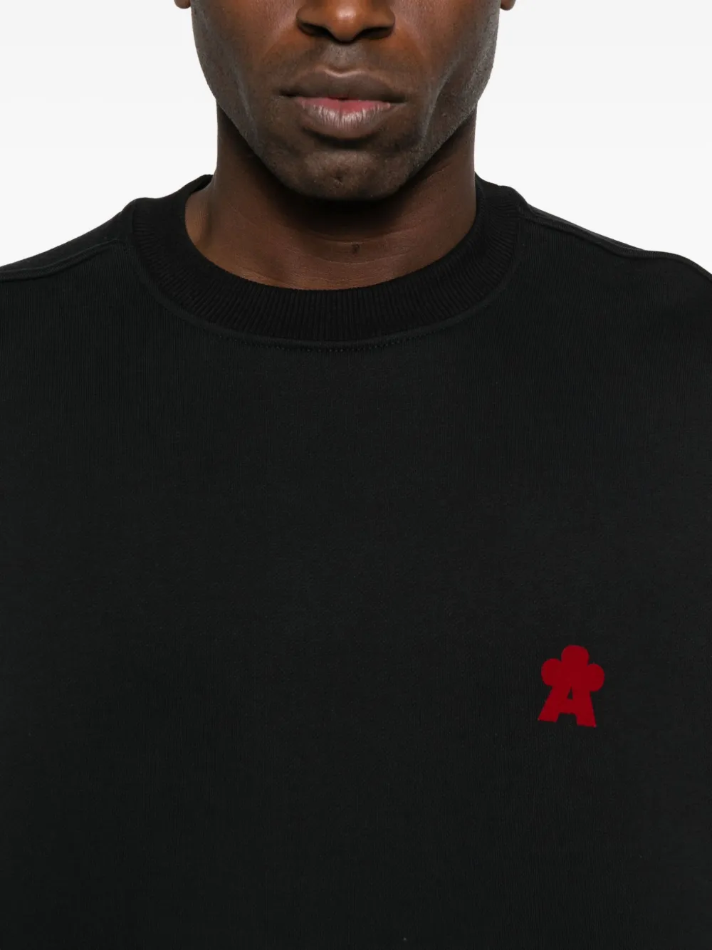 A Paper Kid Embroidered Crew-neck Sweatshirt In Black