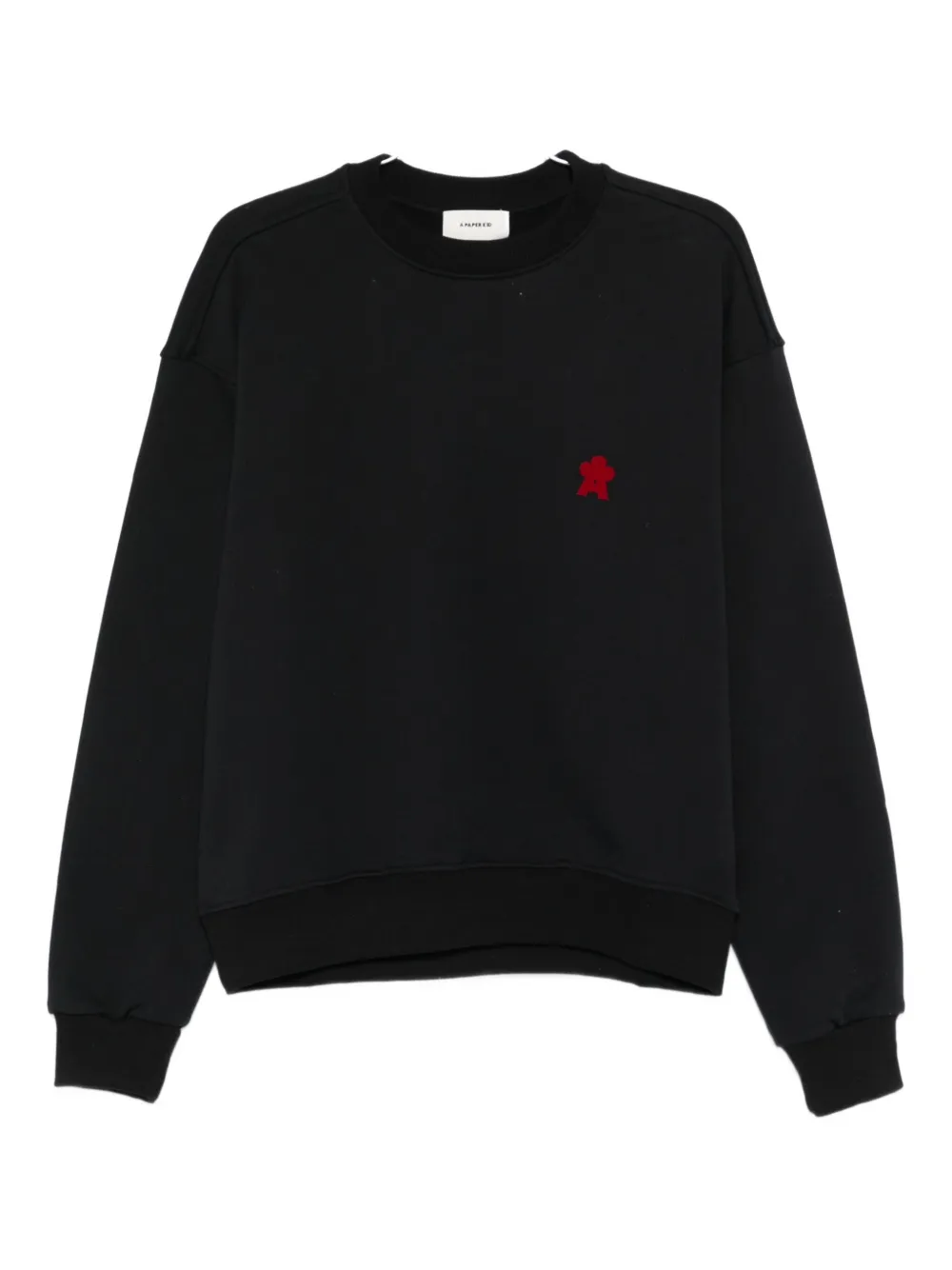 A Paper Kid Embroidered Crew-neck Sweatshirt In Black