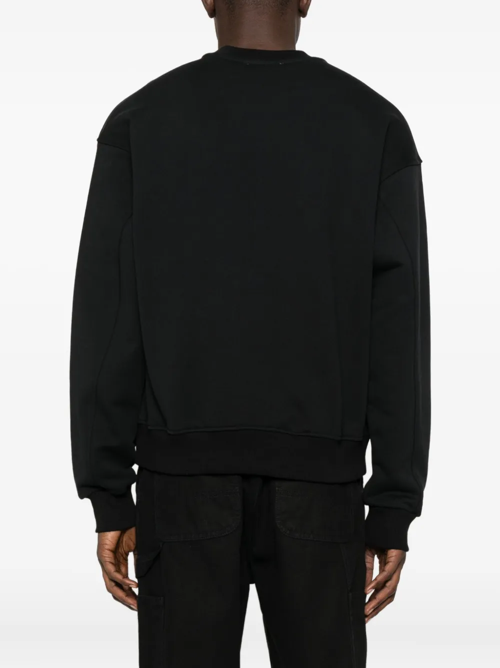 A Paper Kid Embroidered Crew-neck Sweatshirt In Black