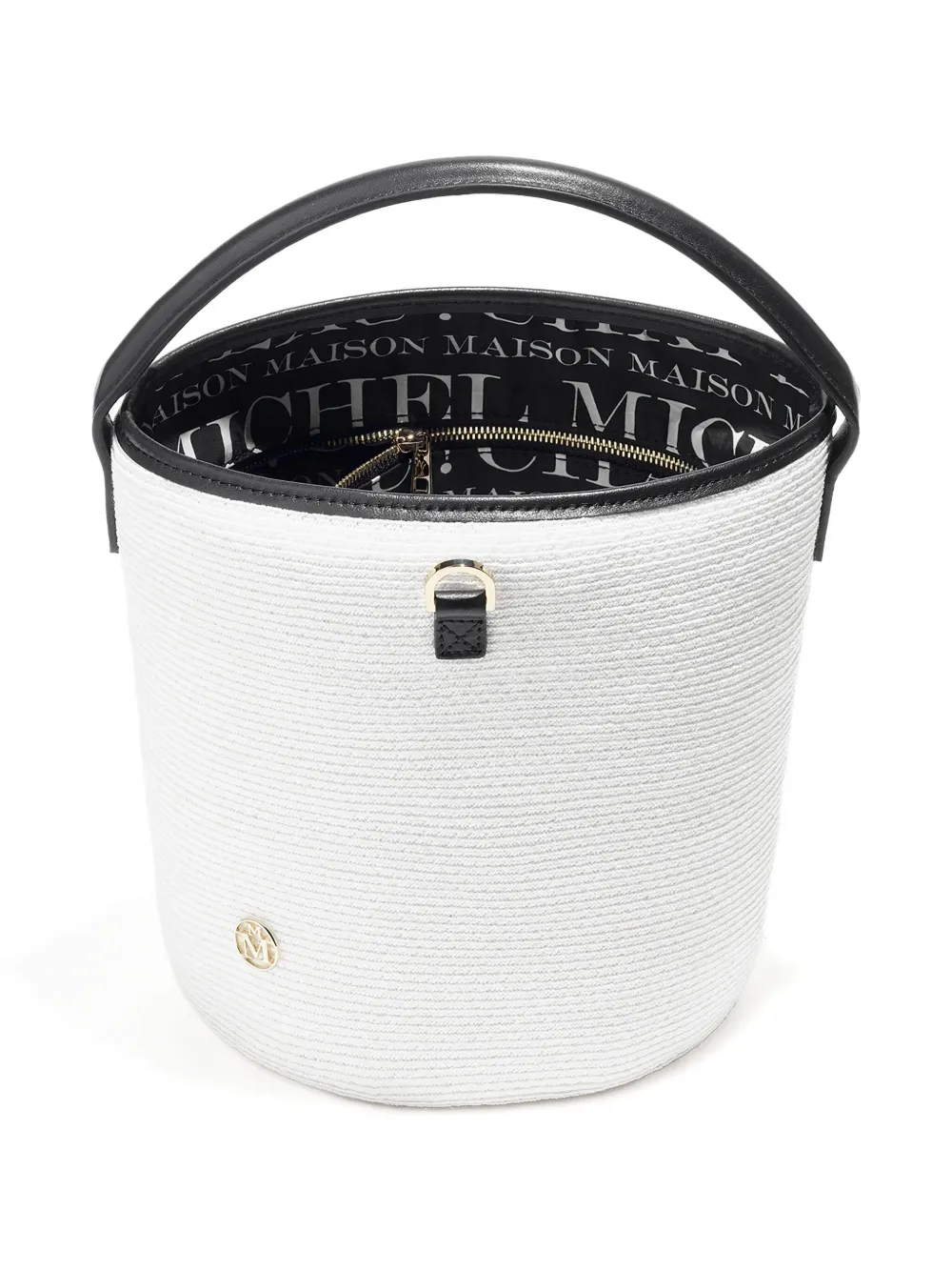 Maison Michel Sharon Hemp Bucket Bag In White