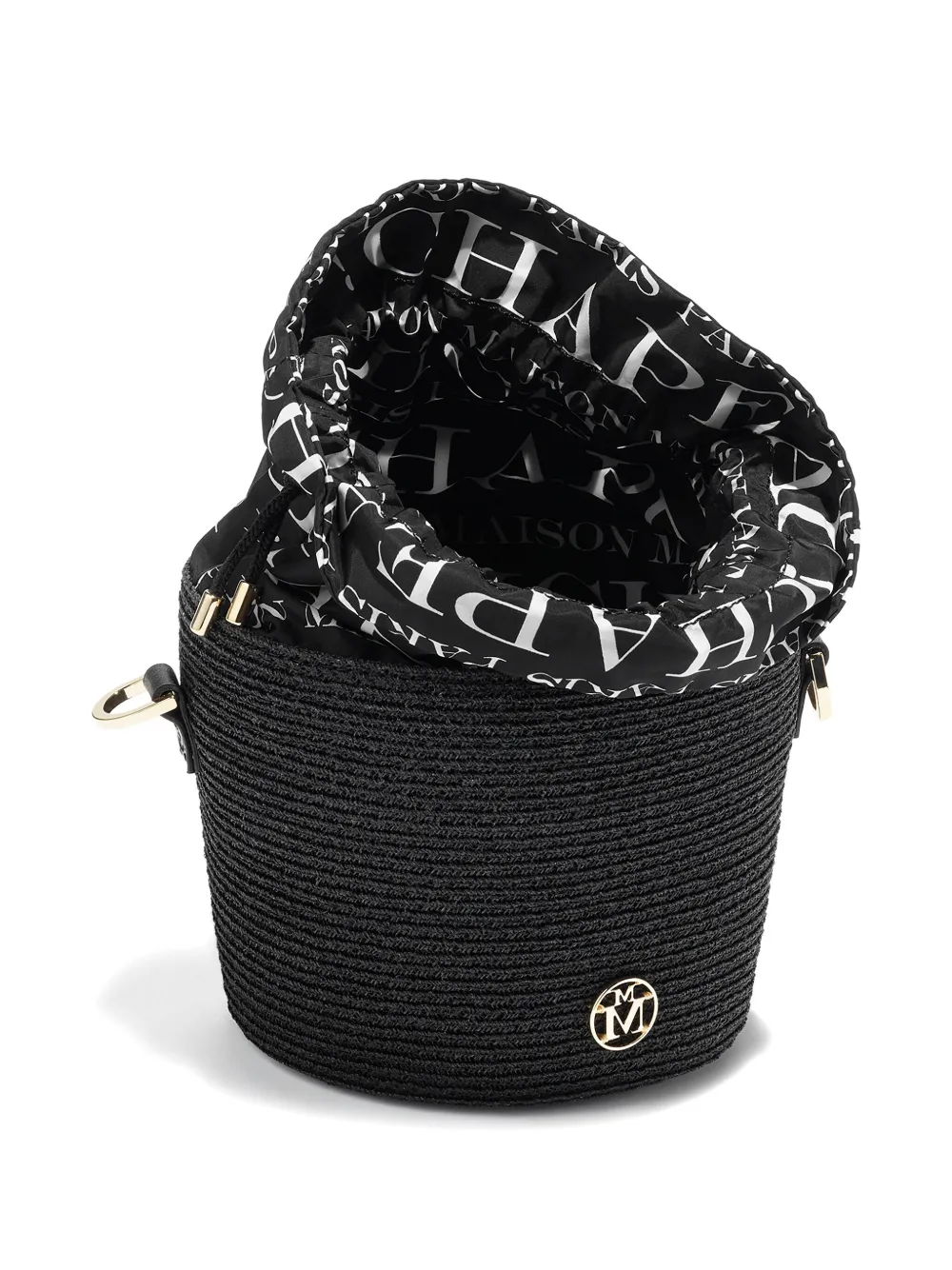 Maison Michel Braided-stud Bucket Bag In Black