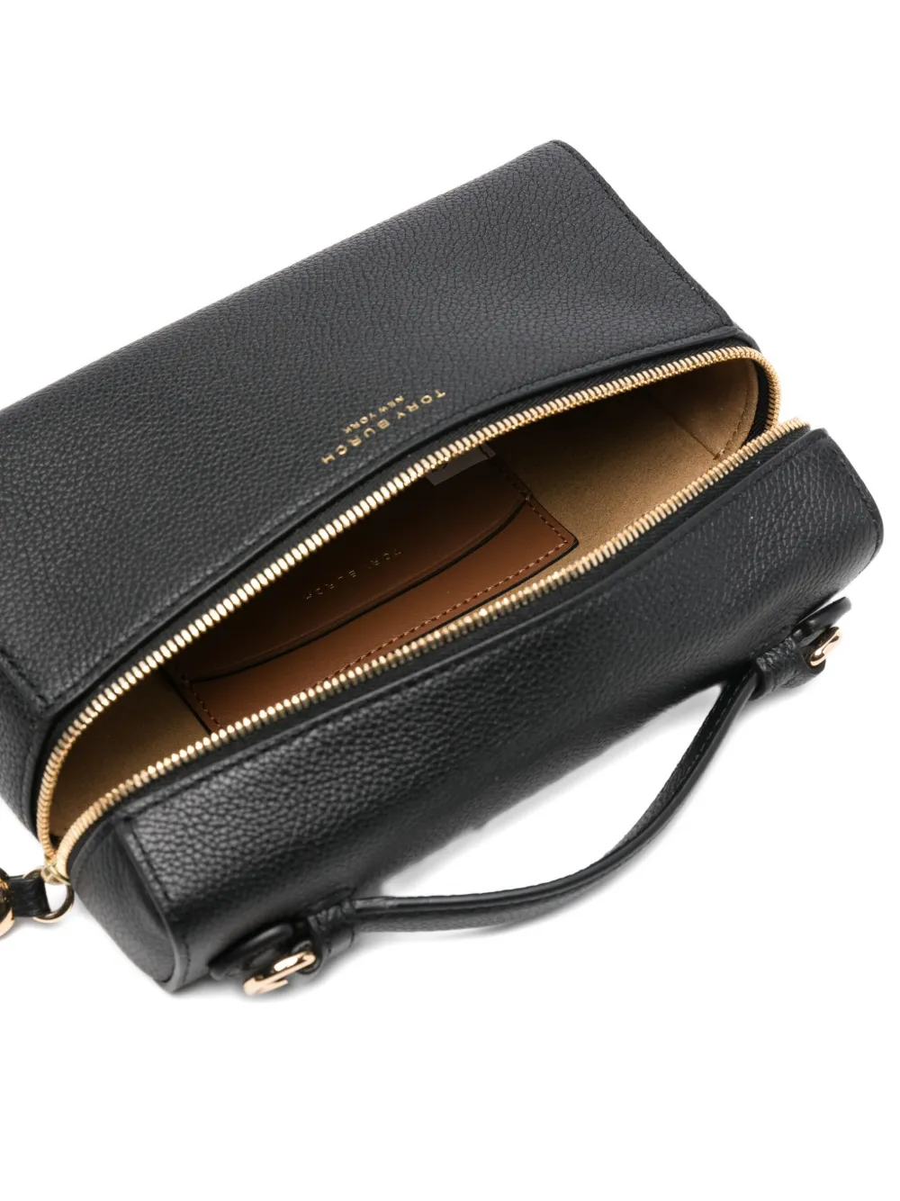 Tory Burch Mini Romy Slim Logo-print Tote Bag In Black