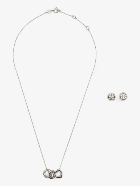 Tory Burch Icon set med halsband och örhängen med strass