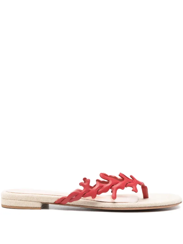 Gianvito Rossi Ocean Thong-strap Flat Sandals in Red