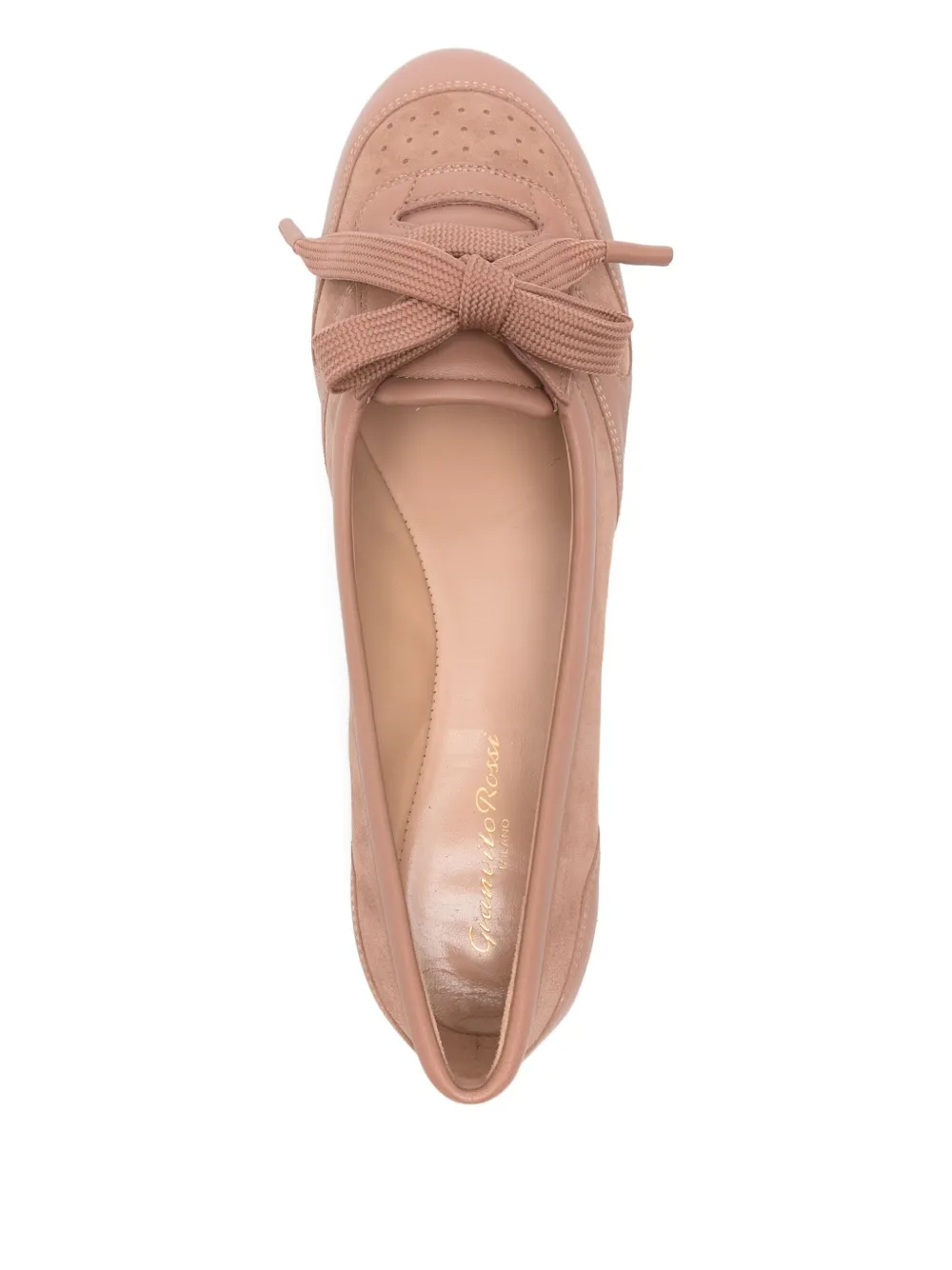 Gianvito Rossi Leren ballerina's met veters Roze