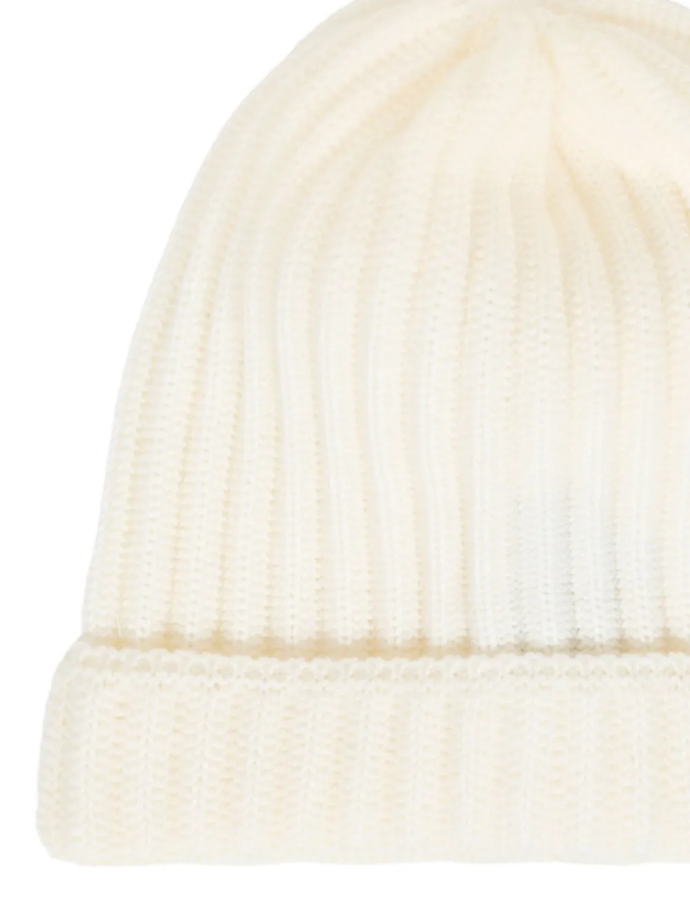 Little Bear Ribgebreide muts Beige