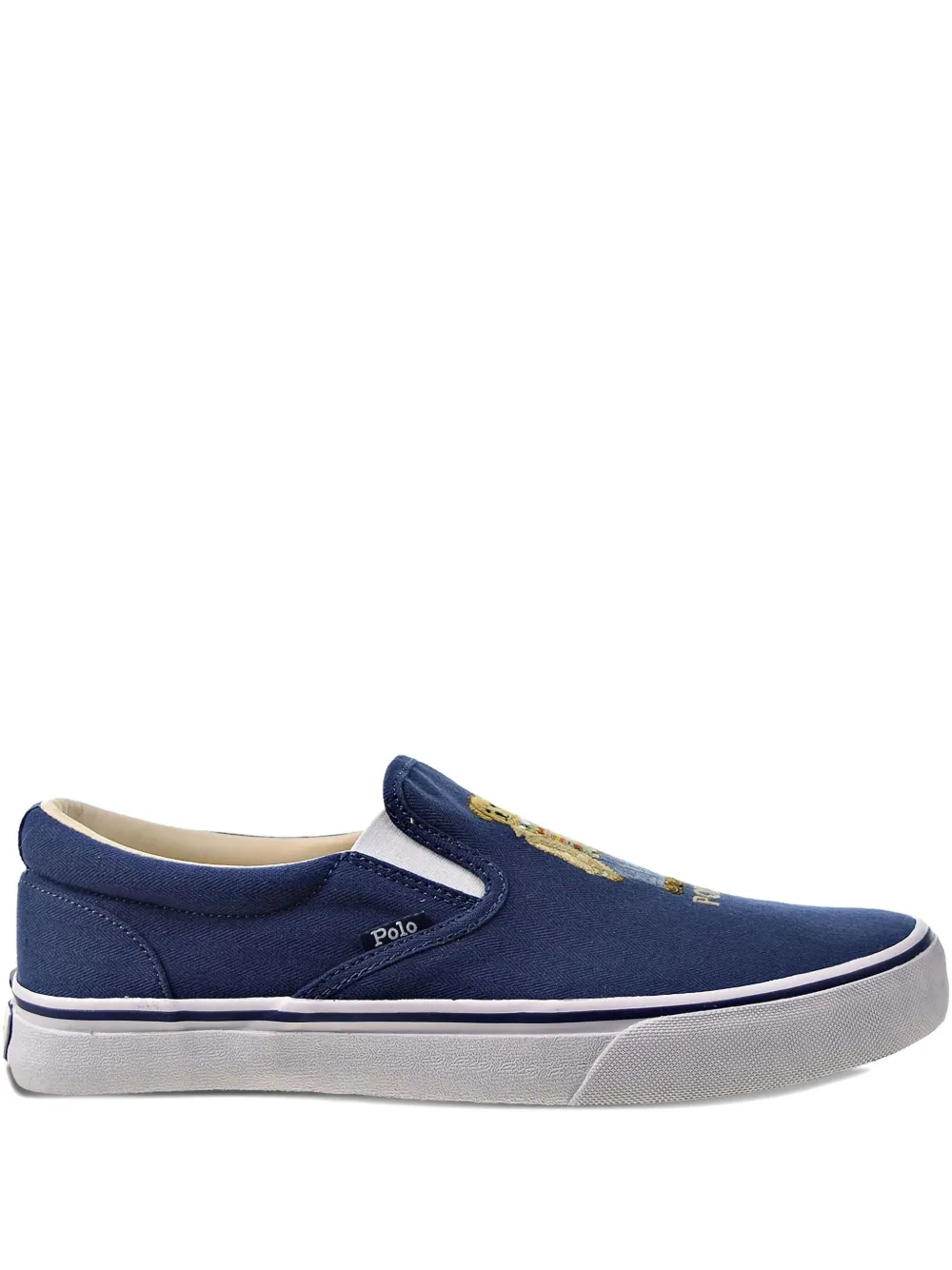 Polo Ralph Lauren bear-embroidered slip-on trainers Blue