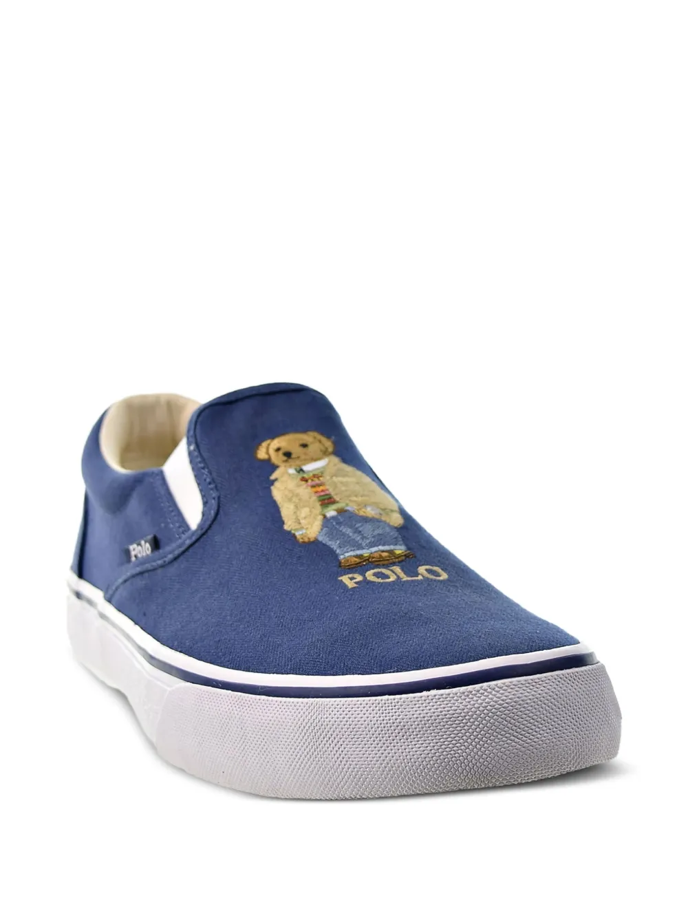 Polo Ralph Lauren bear-embroidered slip-on trainers Blue
