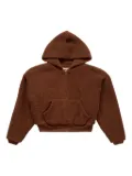 ERL fleeced zip-up hoodie - Brown