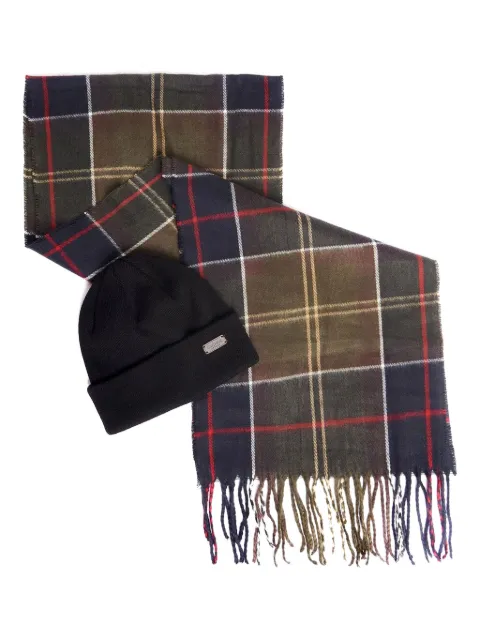 Barbour set de dos bufandas con motivo de cuadros tartán