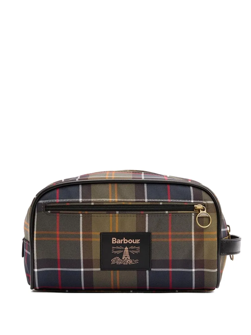 Barbour チェック トラベルポーチ - グリーン Barbour チェック トラベルポーチ - グリーン