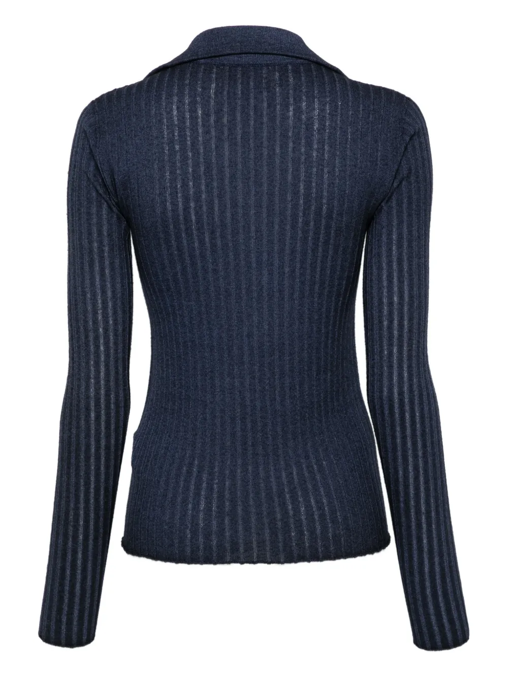 120% Lino Ribgebreide polotop - Blauw