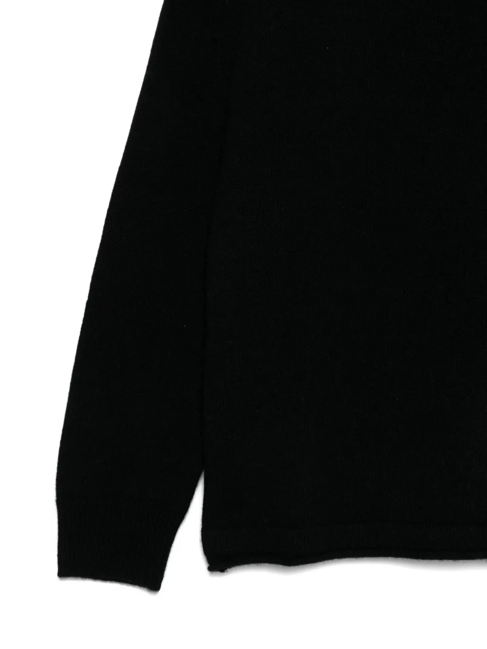 120% Lino Round-neck Sweater In Black