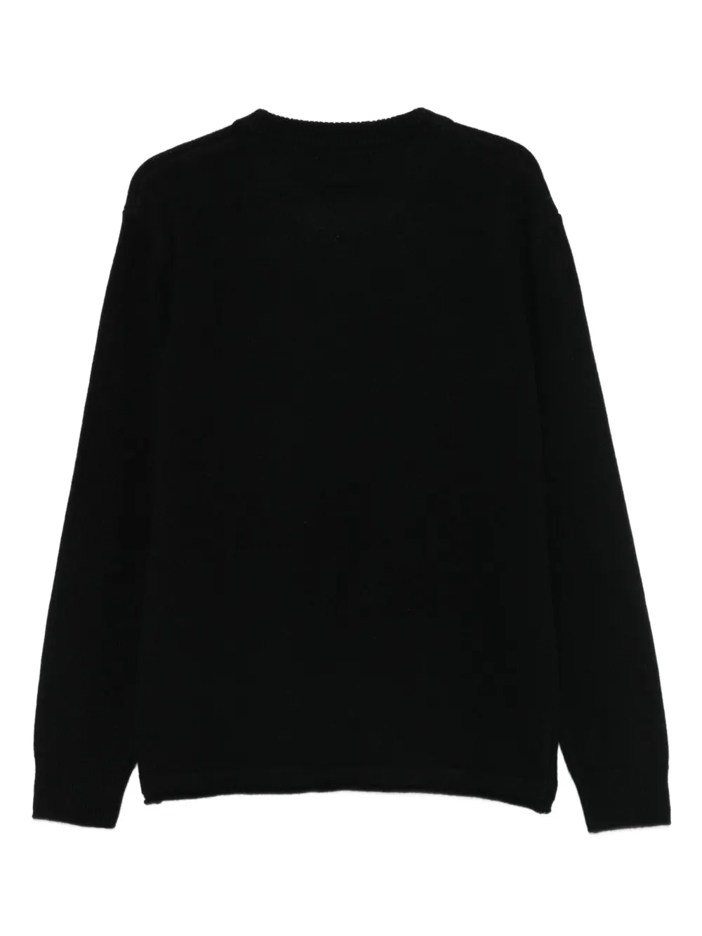 120% Lino Sweater met ronde hals - Zwart
