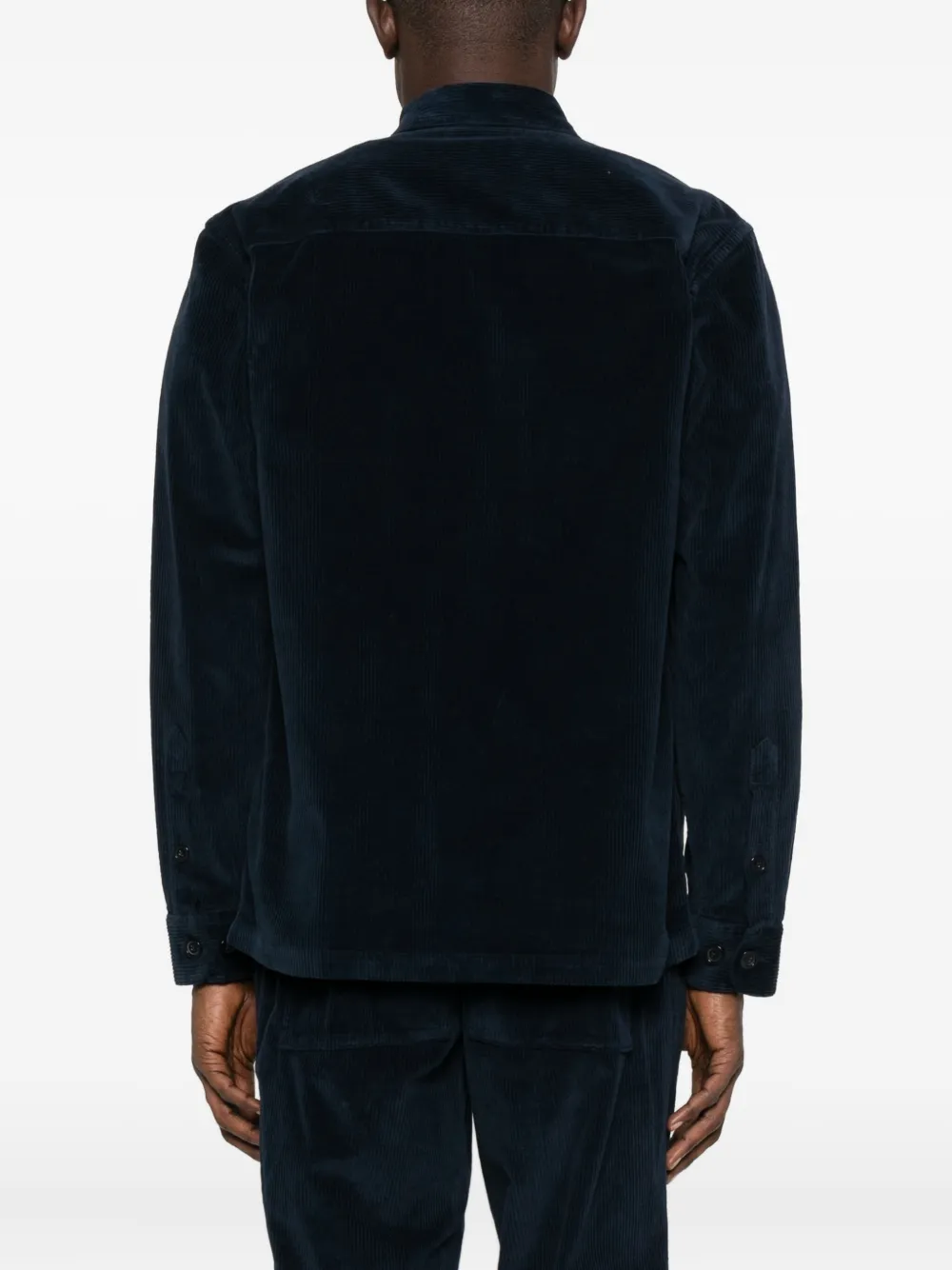 120% Lino Overhemd met ribfluwelen zak Blauw