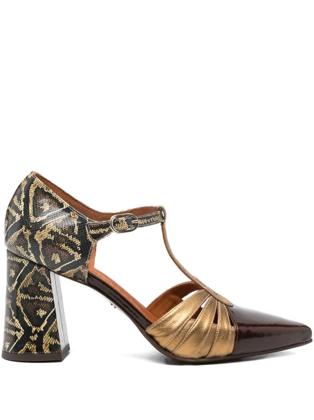 Chie Mihara 70mm leather heeled mules Black