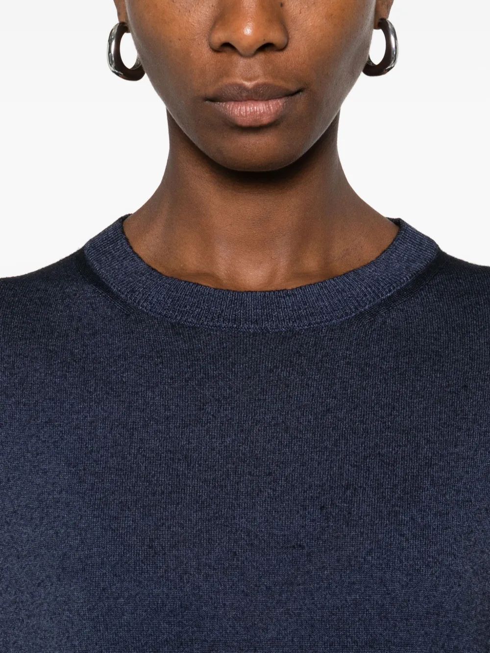 120% Lino Fine-knit Jumper In Blue