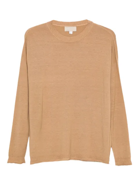 120% Lino ruffled-trim sweater