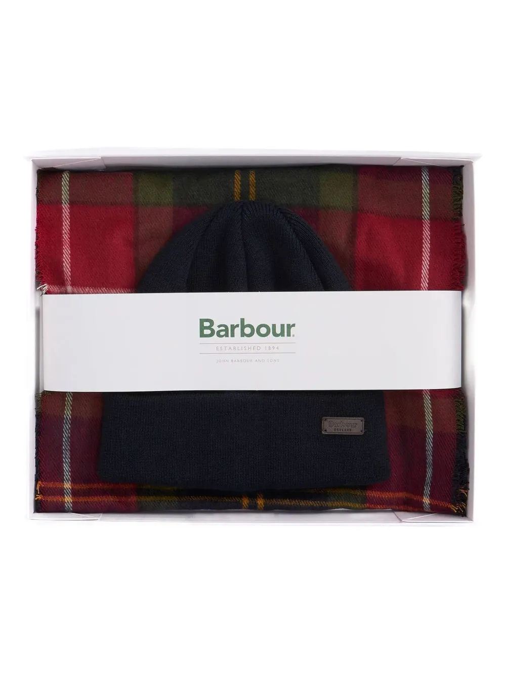 Barbour Tartan Scarf (set Of Two) In Red