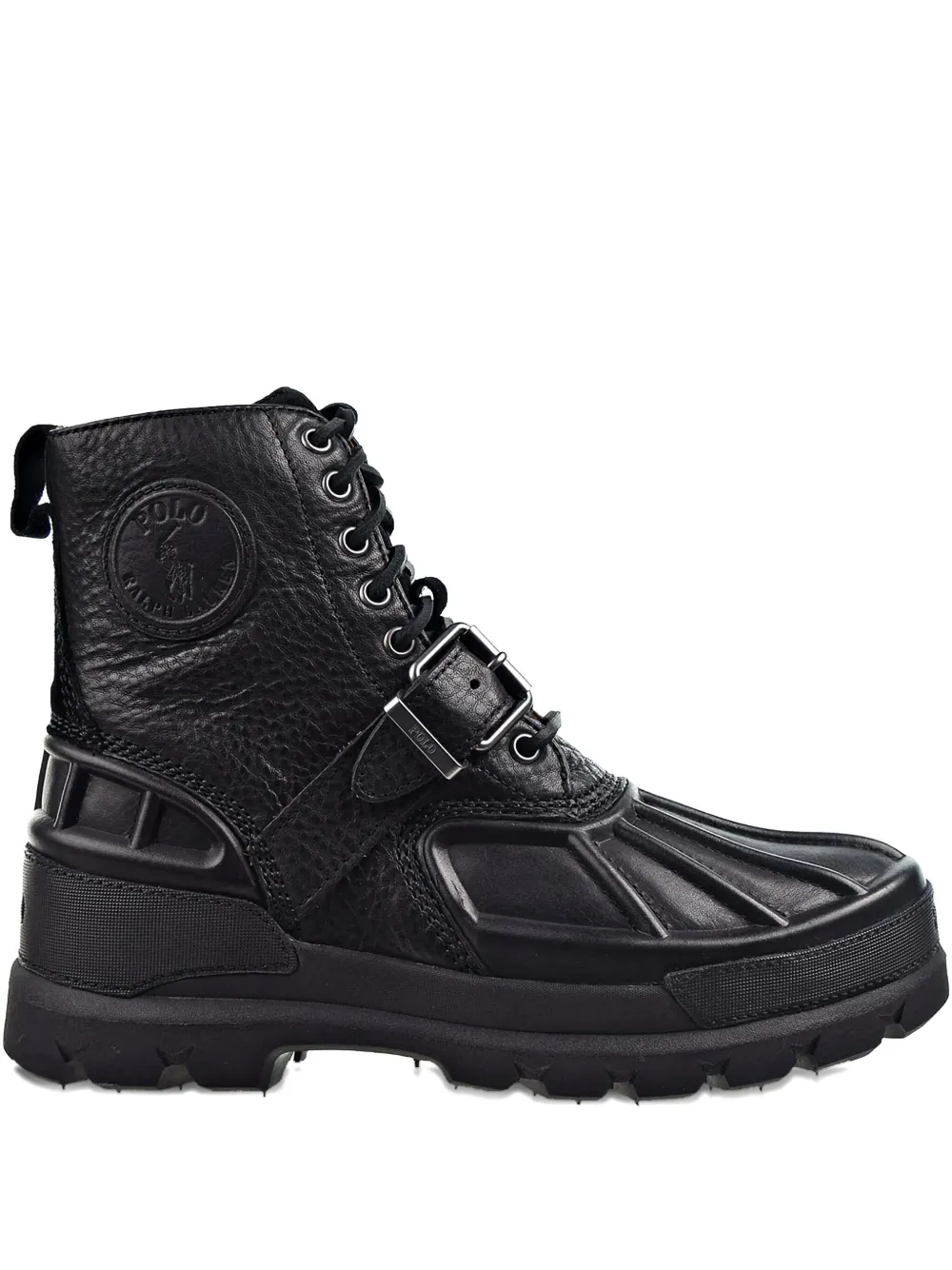 Polo Ralph Lauren leather buckle boots Black