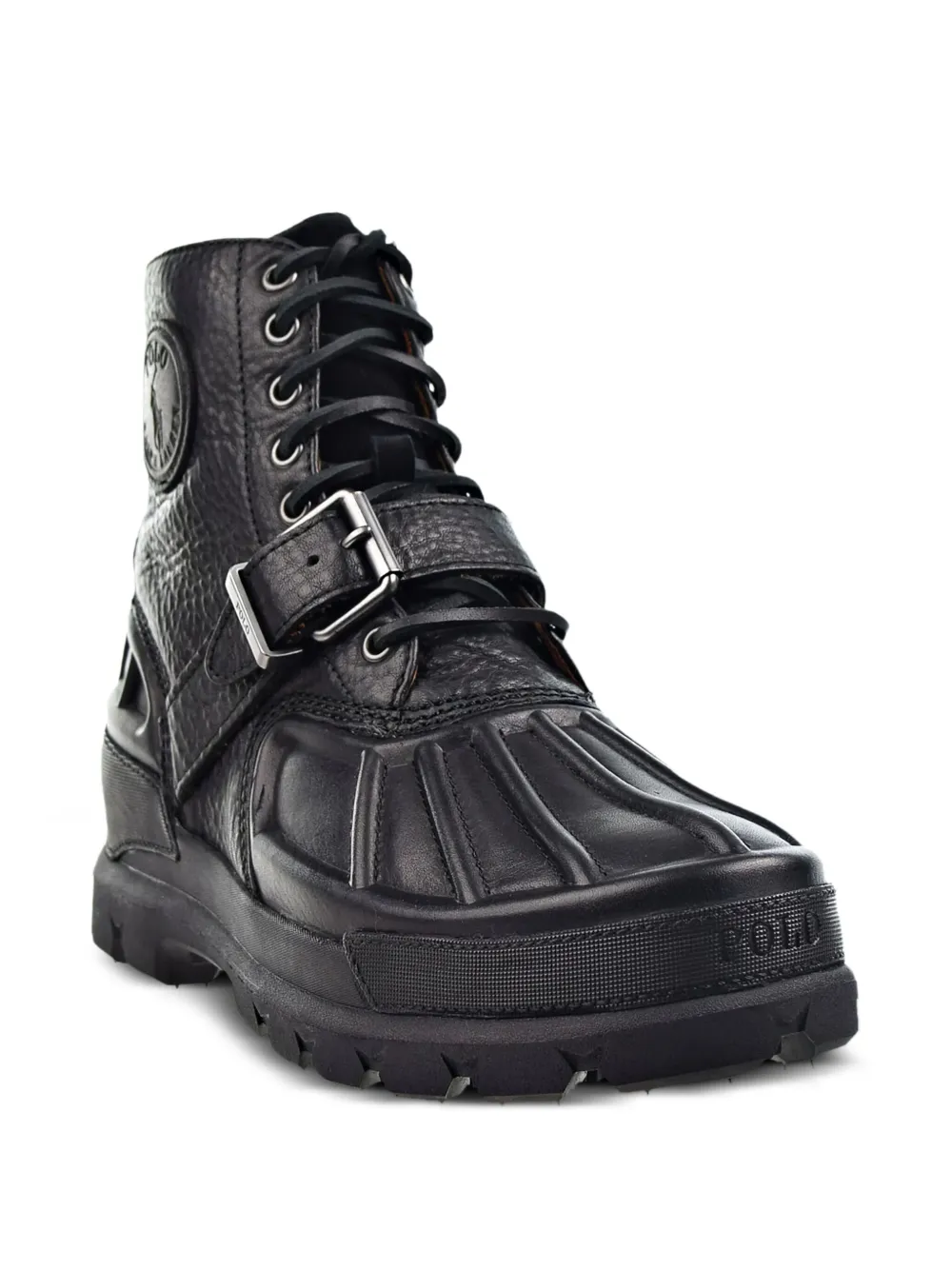 Polo Ralph Lauren leather buckle boots Black