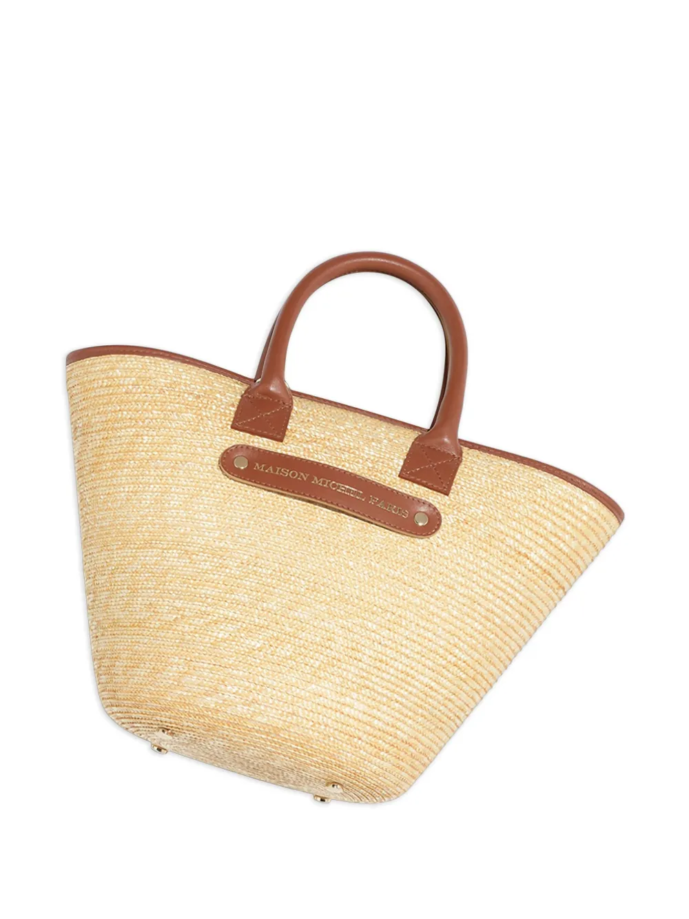 Maison Michel leather-handle straw tote bag | Image 2