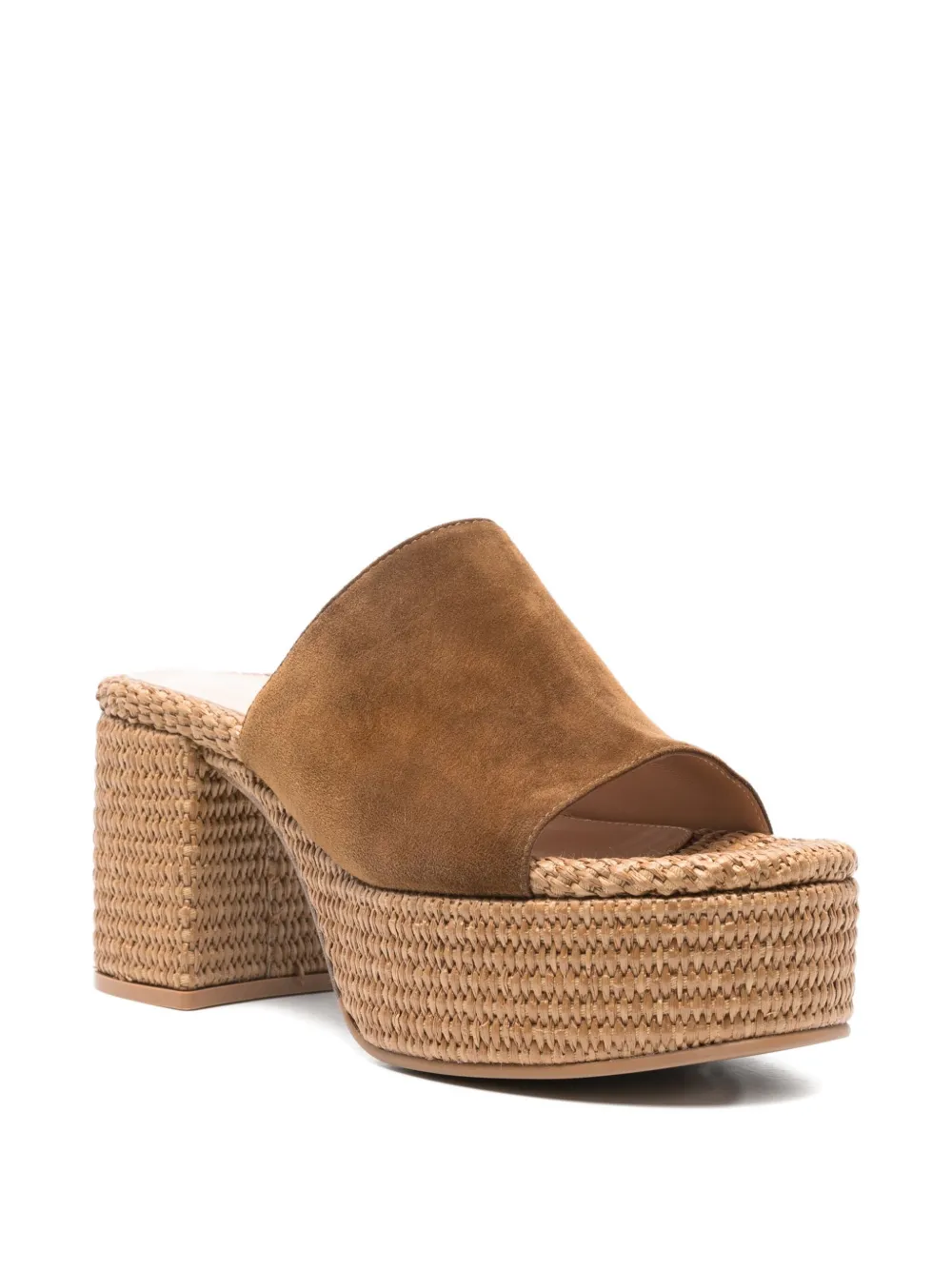 Gianvito Rossi Platform Suede Mule Sandals In Brown