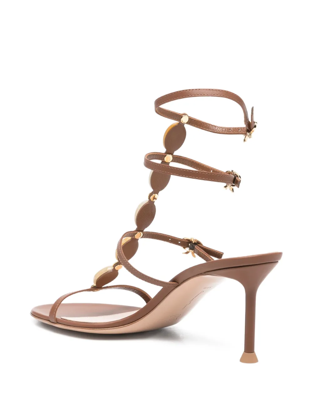 Gianvito Rossi Stone-detail Sandals In Brown